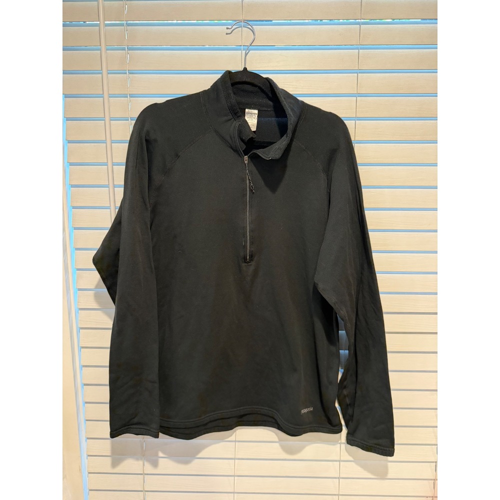 Patagonia R1 Quarter Zip Pullover Mens Large‎ Black Fleece 41600F5 Made in USA